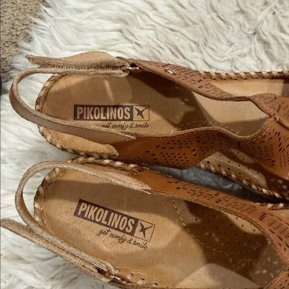 Pikolinos Women's Leather Perforated
Wedge Sandals Aguadulce Brandy Size 39 - Picture 6 of 9